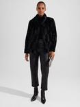 Hobbs Faux Fur Andrea Coat, Black