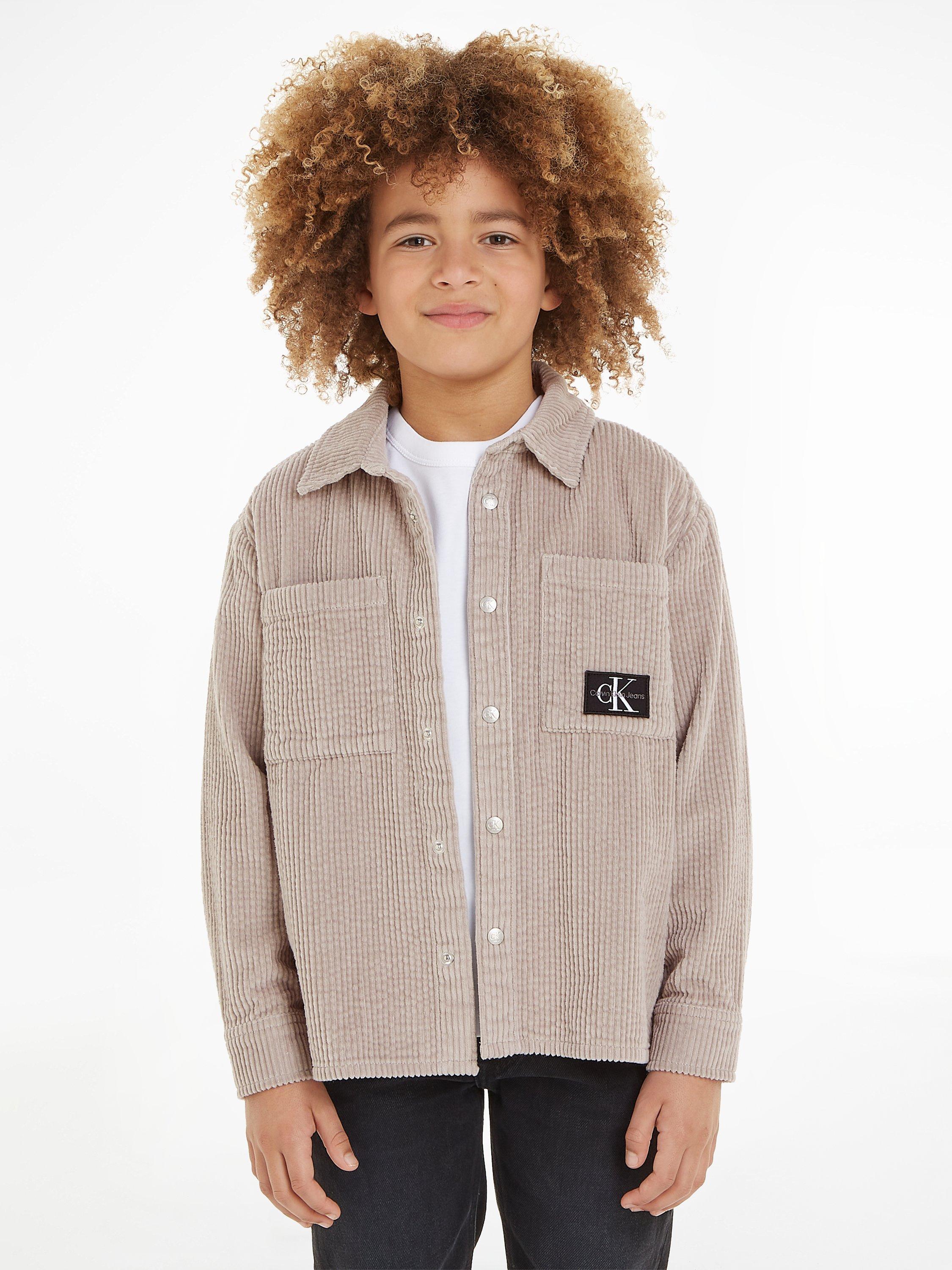 Calvin Klein Kids' Cotton Corduroy Overshirt, Porpoise
