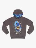 Brand Threads Kids' Sonic Print Hoodie, Grey