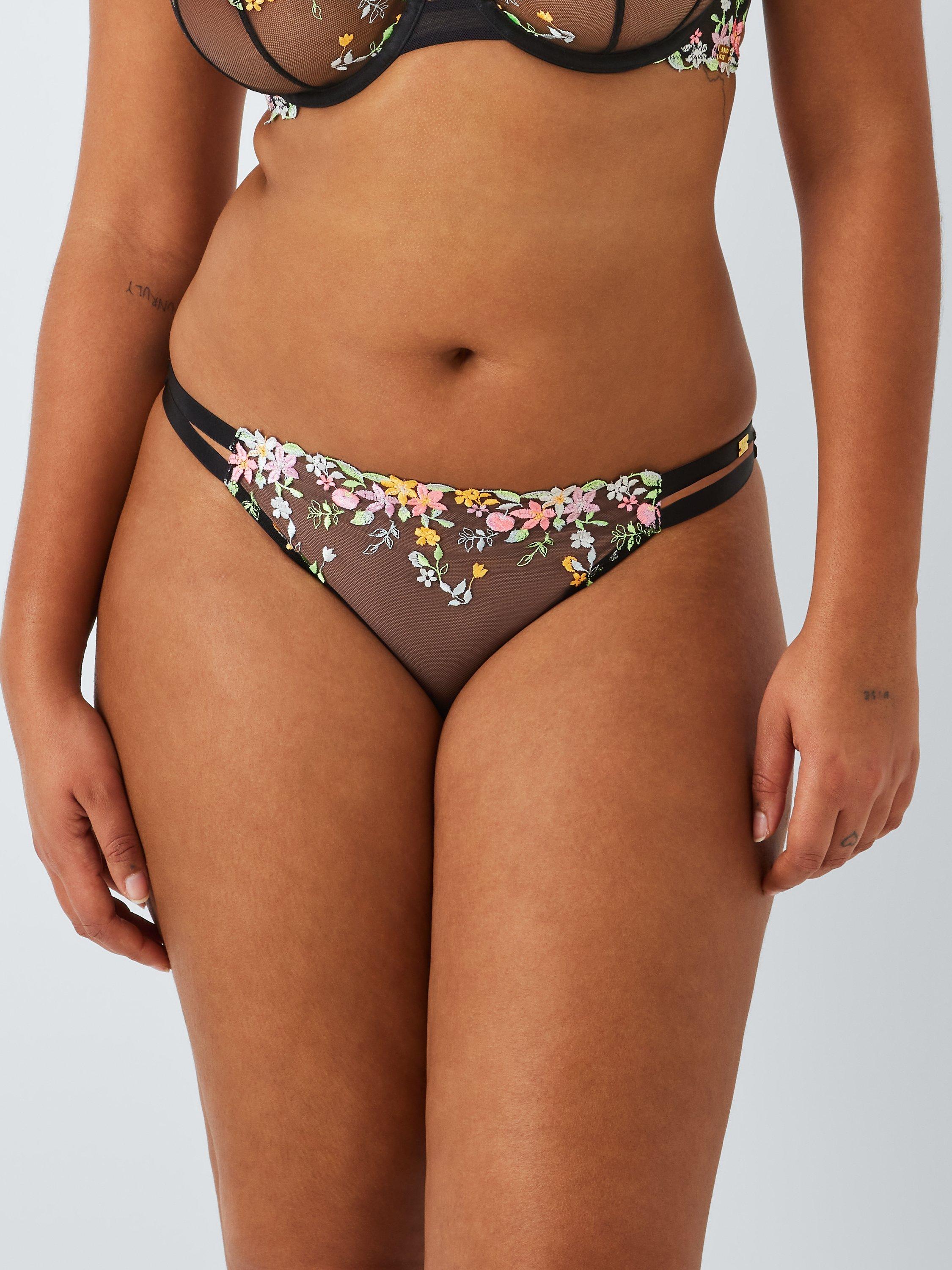 AND/OR Alexis Floral Thong, Black/Multi, 14