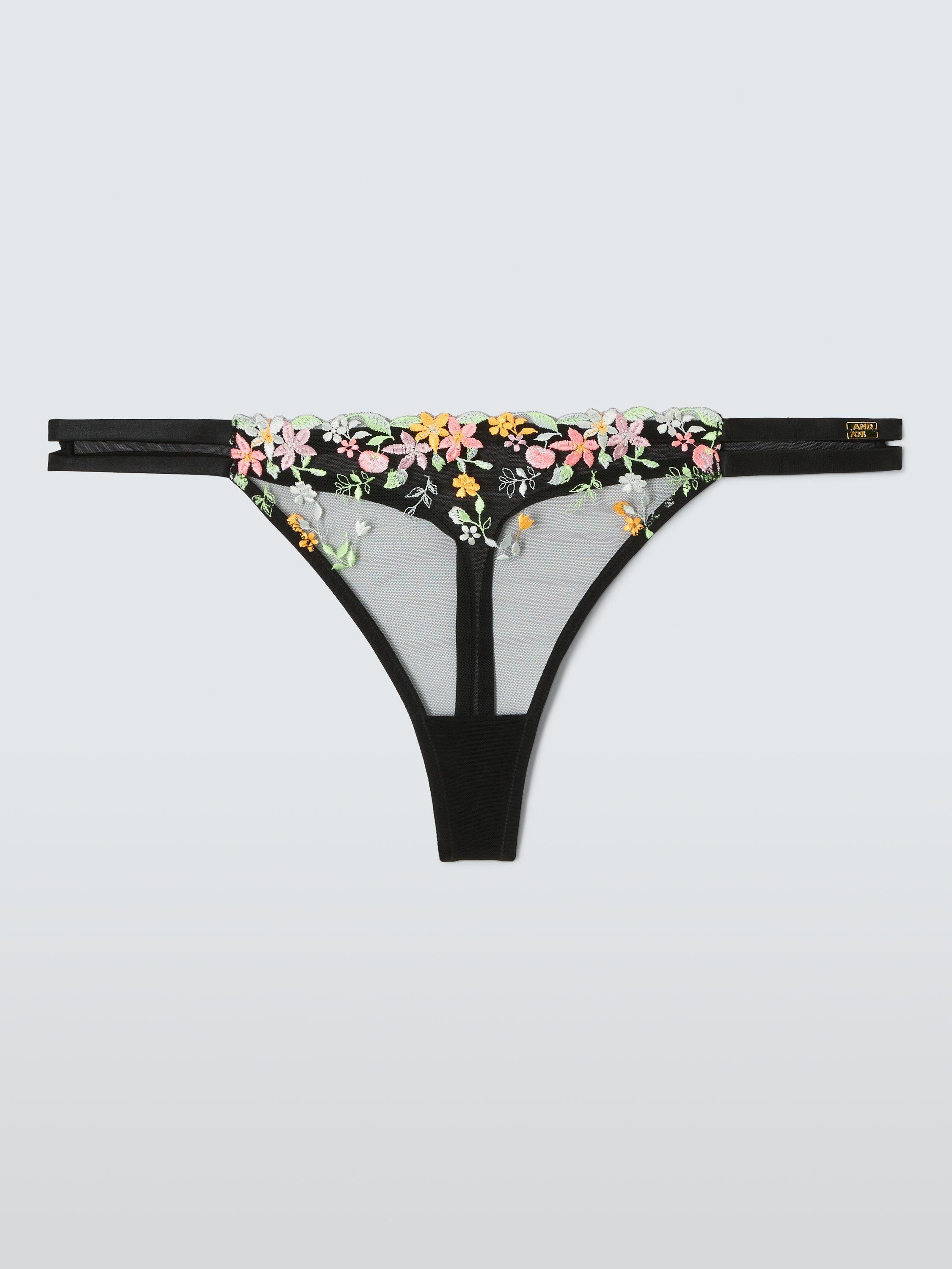 AND/OR Alexis Floral Thong, Black/Multi, 14