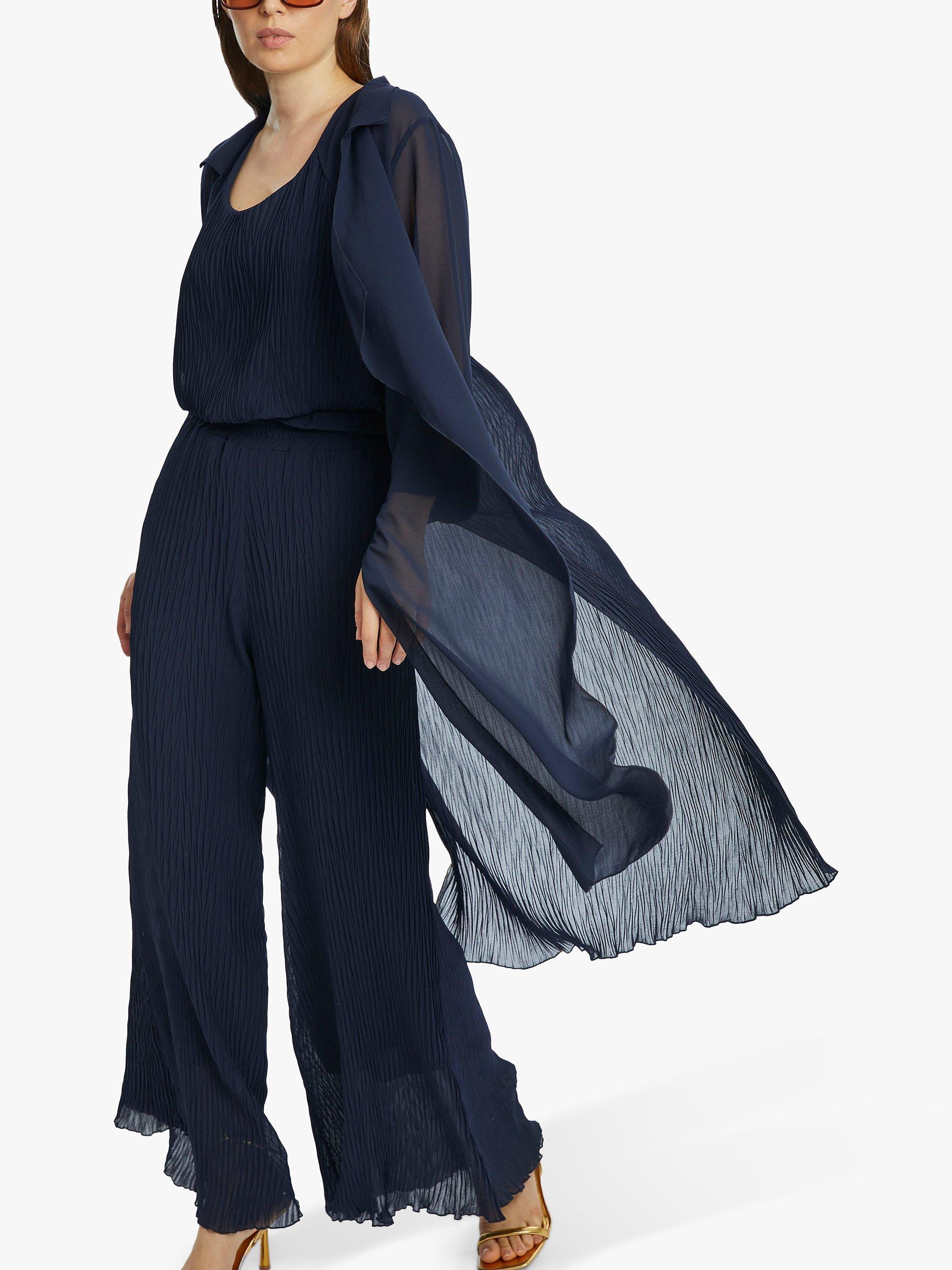 James Lakeland Pleated Back Long Cardigan, Navy