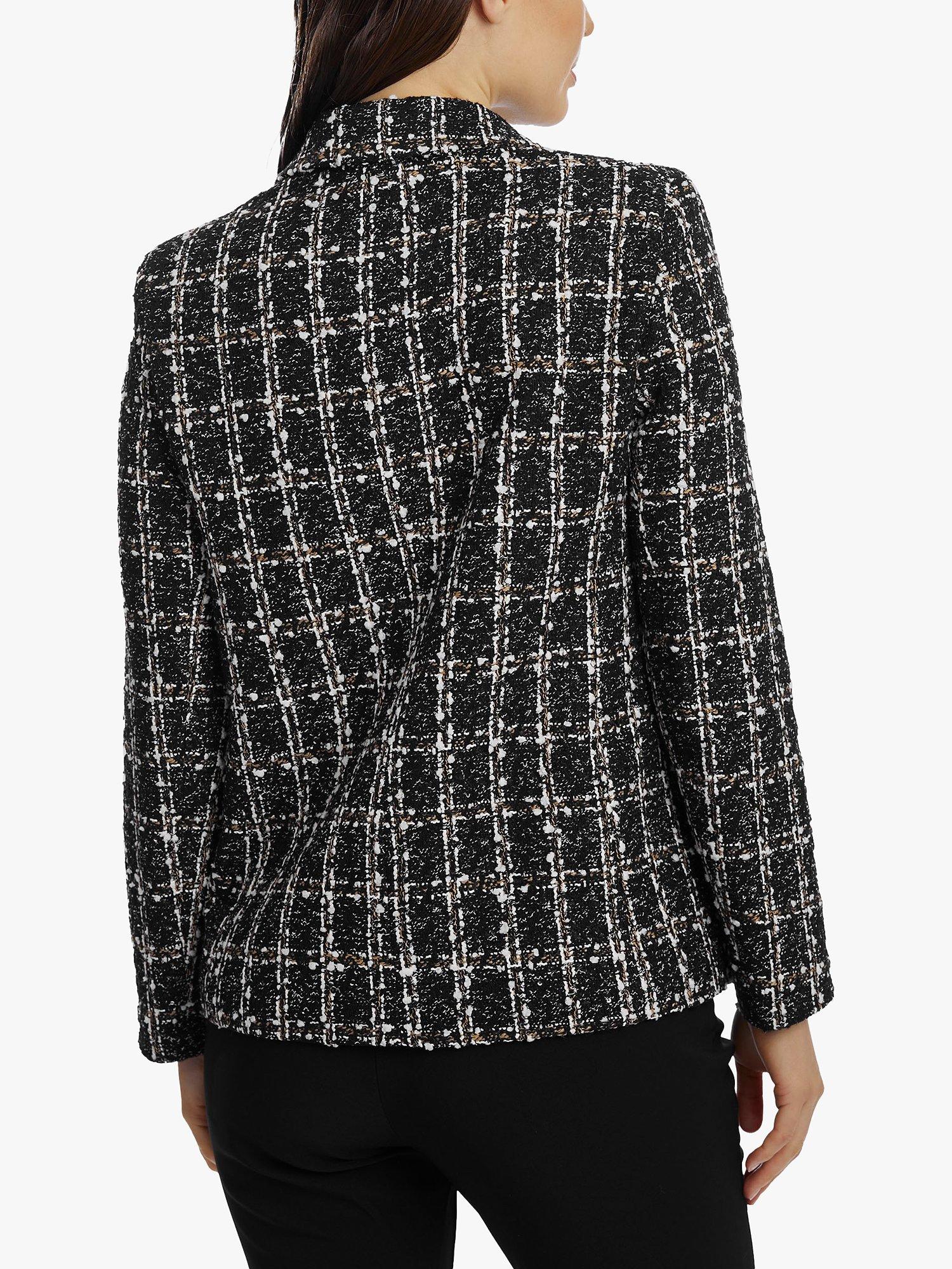 Product image 2 of 5, which shows James Lakeland Pocket Detail Check Tweed Blazer, Black, 8