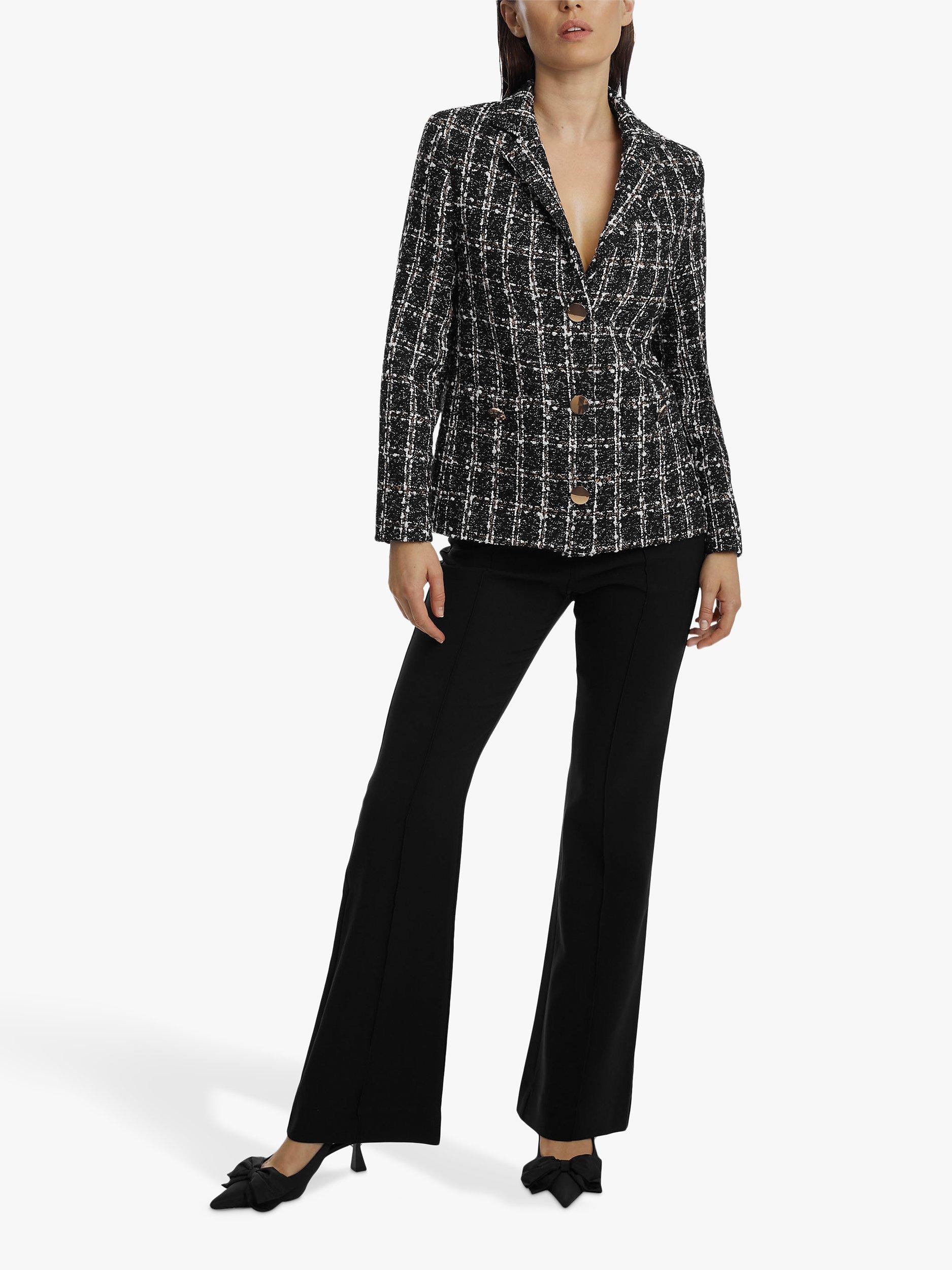 Product image 4 of 5, which shows James Lakeland Pocket Detail Check Tweed Blazer, Black, 8