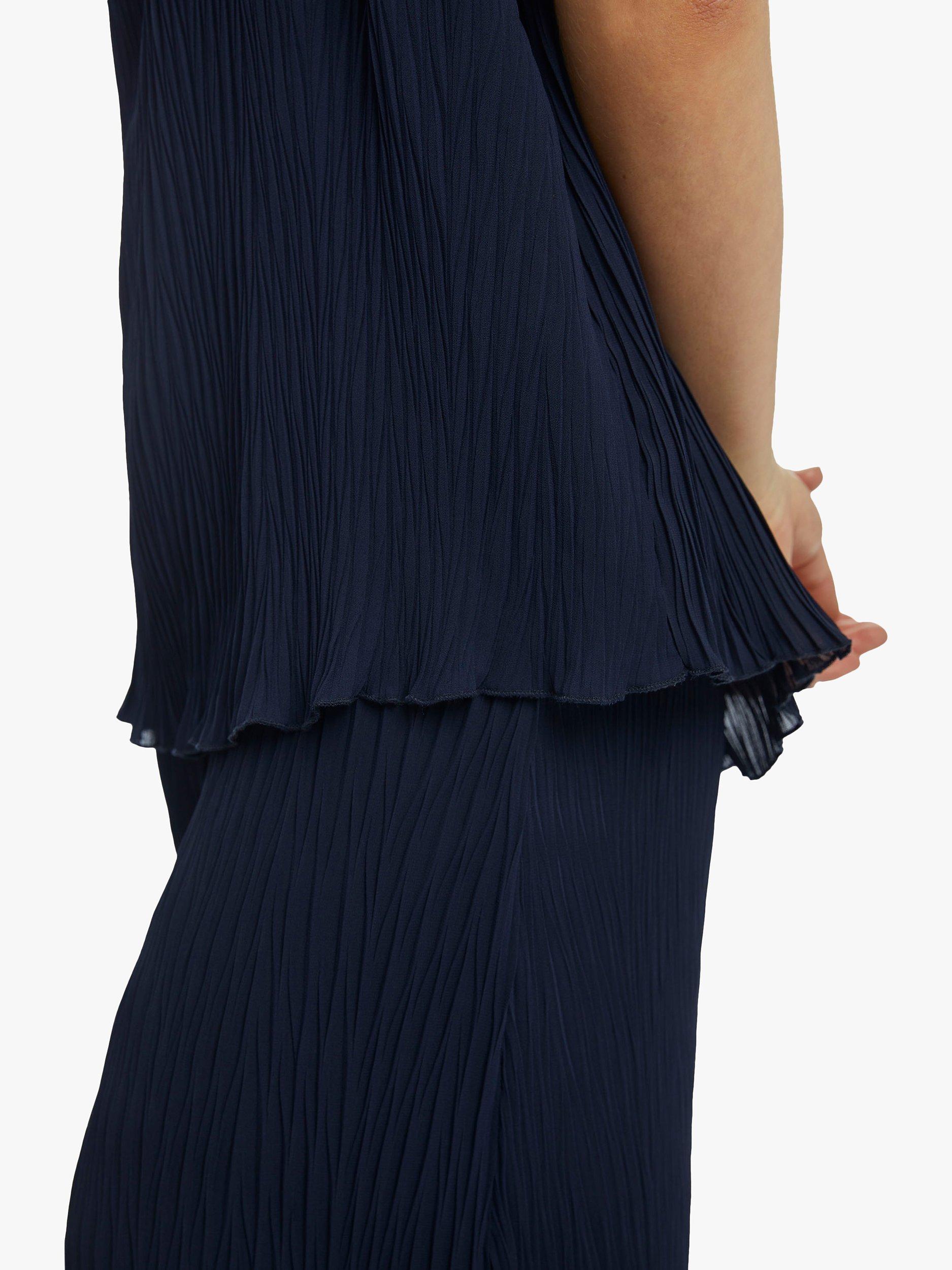 Product image 3 of 5, which shows James Lakeland Pleated Sleeveless Top, Navy, 8