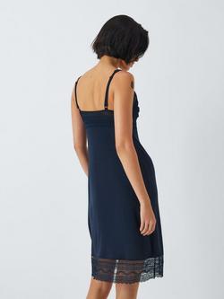 John Lewis Willow Lace Chemise - view 2, Navy