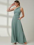 Jolie Moi One Shoulder Jersey Maxi Dress, Green