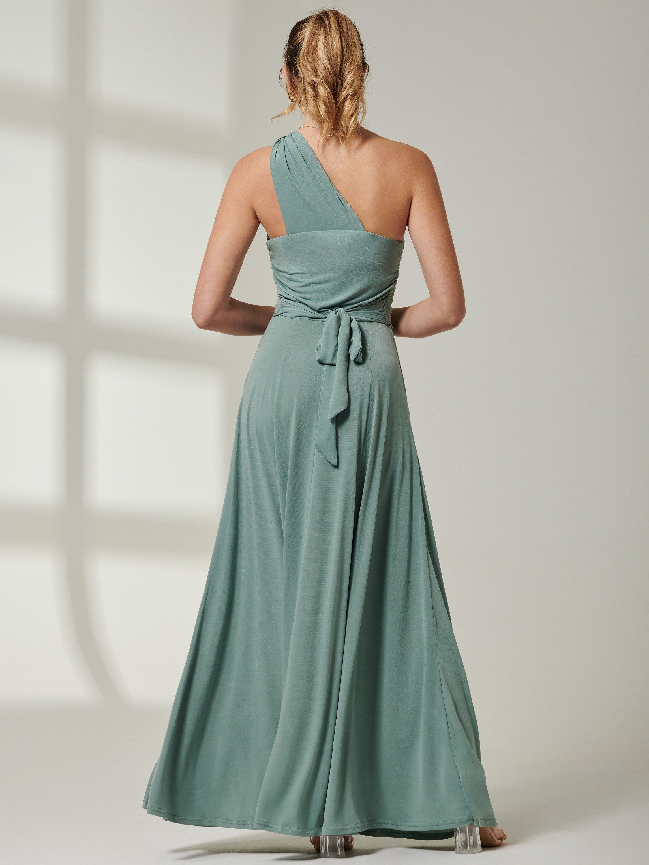 Jolie Moi One Shoulder Jersey Maxi Dress, Green, 12