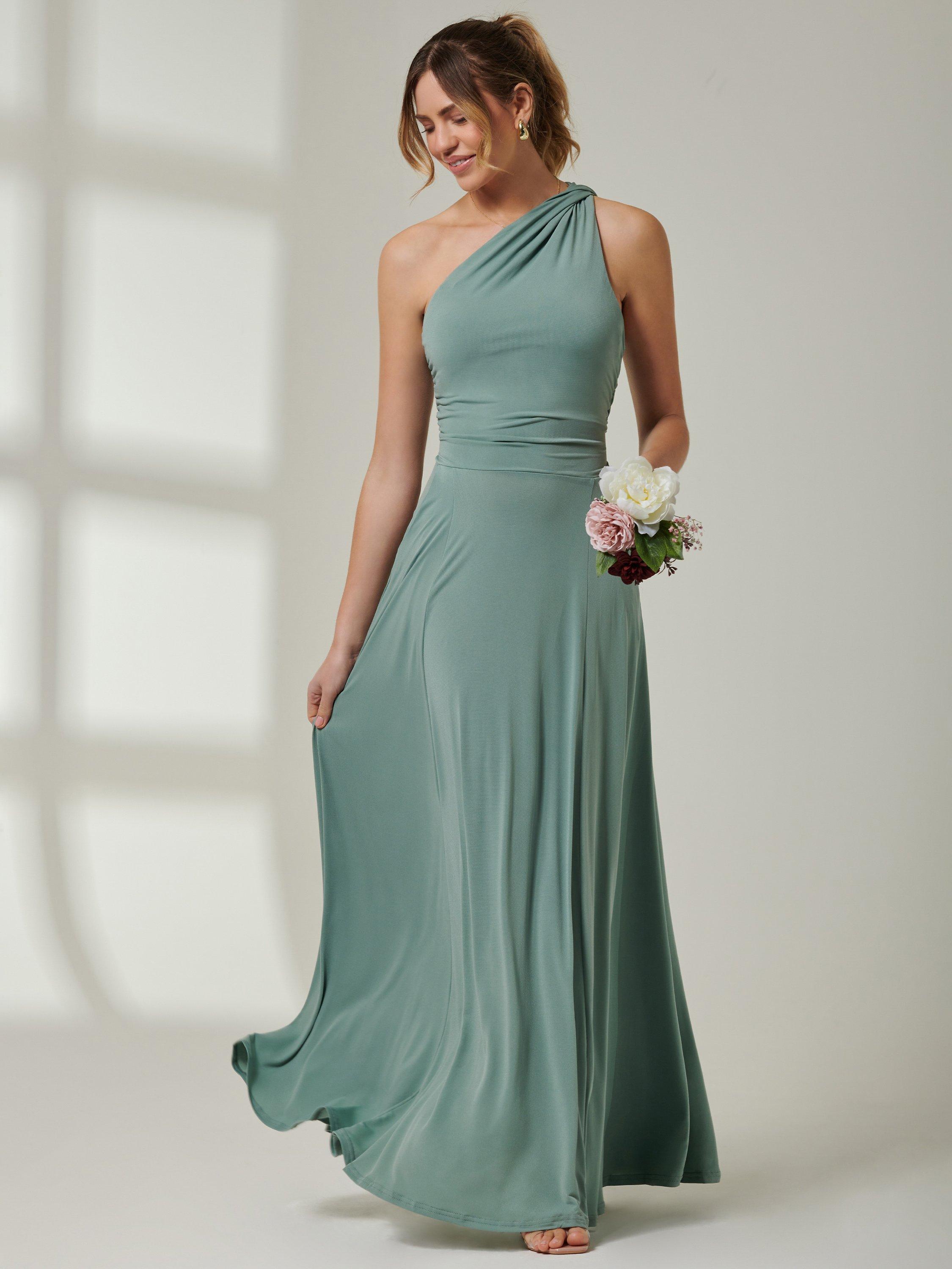 Jolie Moi One Shoulder Jersey Maxi Dress, Green, 12