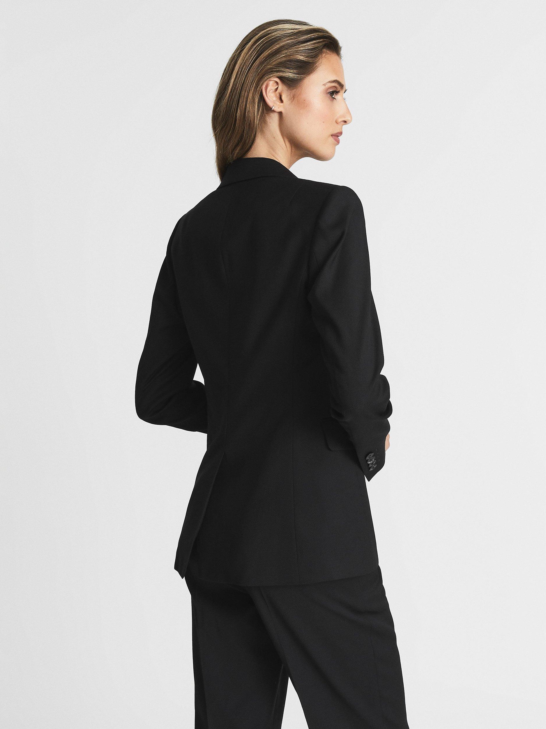 Product image 2 of 5, which shows Reiss Petite Haisley Blazer, Black, 14