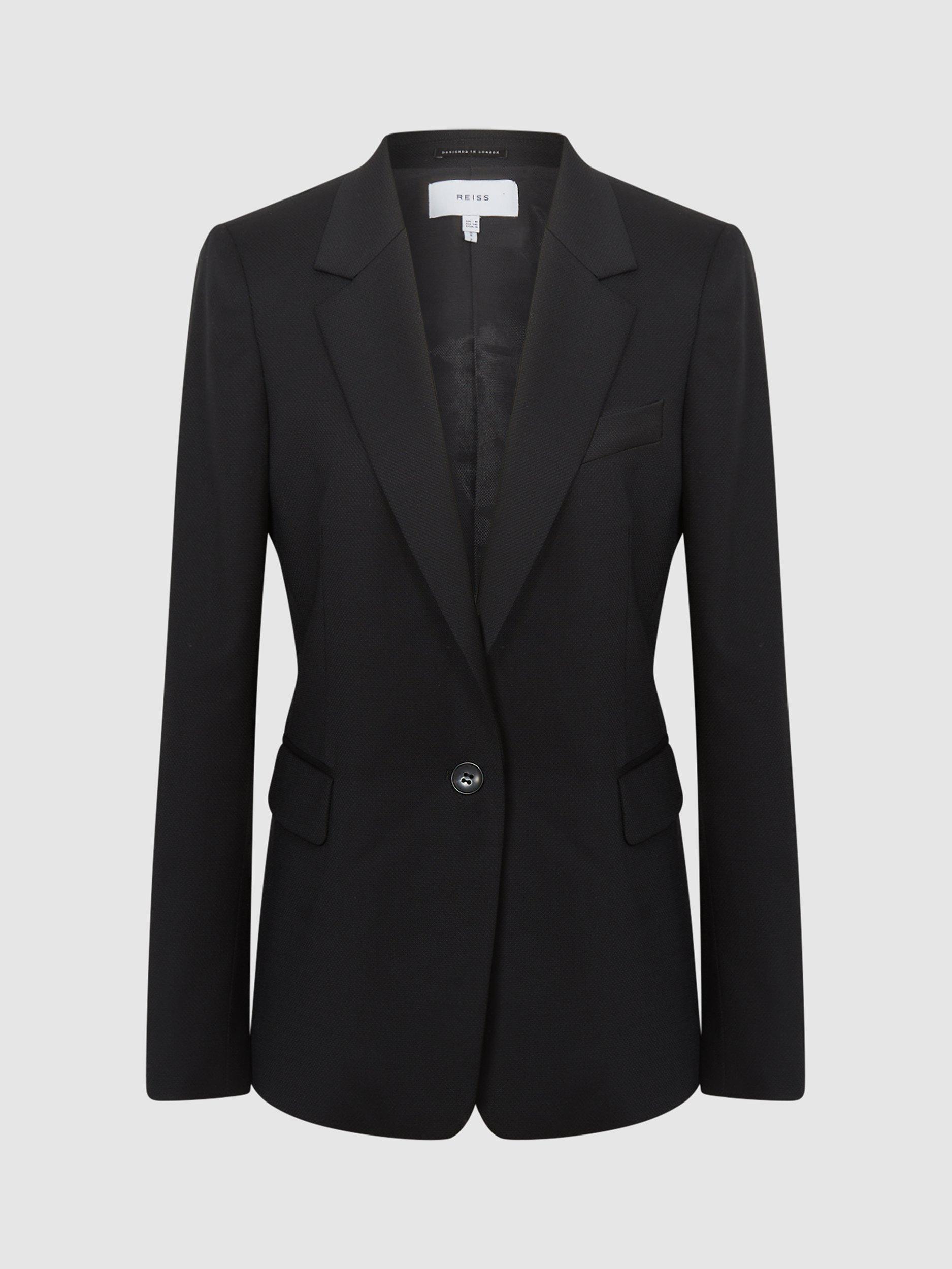 Product image 3 of 5, which shows Reiss Petite Haisley Blazer, Black, 14