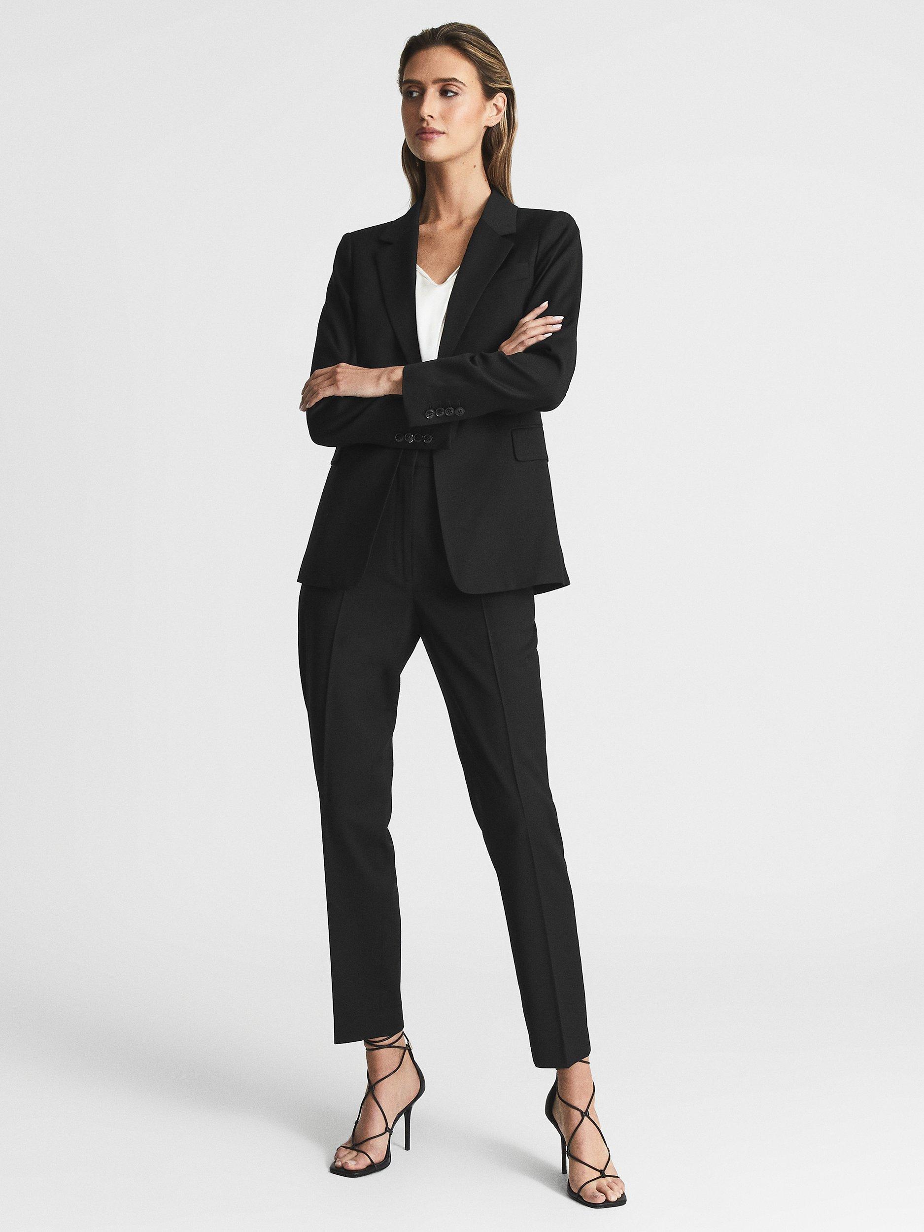 Product image 4 of 5, which shows Reiss Petite Haisley Blazer, Black, 14