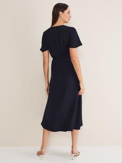 Phase Eight Julissa Midi Wrap Dress, Navy - view 2, Navy