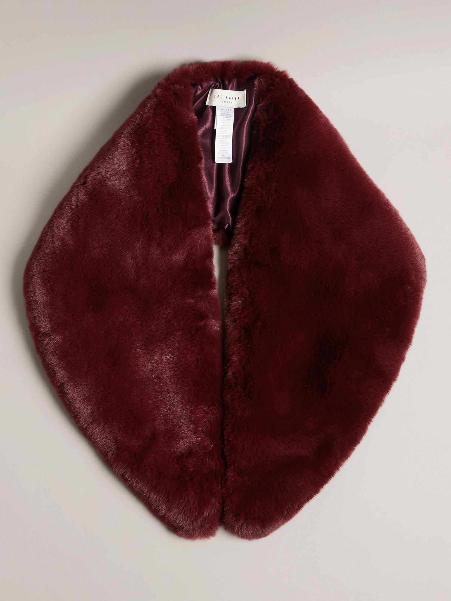 Ted Baker Petraas Faux Fur Collar, Deep Purple, One Size