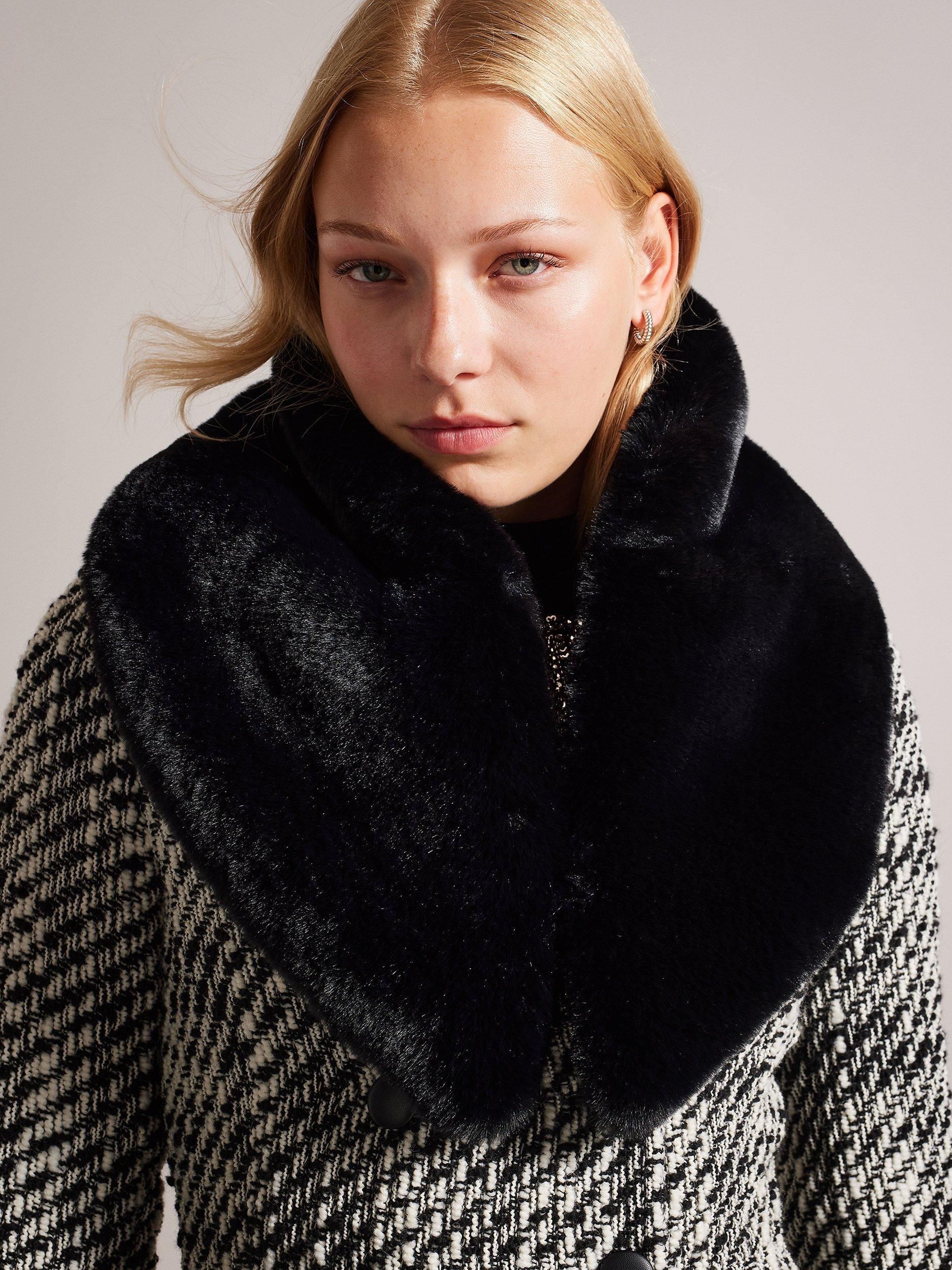 Ted Baker Petraas Faux Fur Collar, Black, One Size