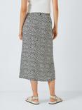 John Lewis ANYDAY Bloom Knot Front Skirt, Black/Multi