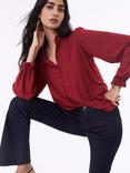 Baukjen Sima Ruffle Trim Blouse, Cardinal Red