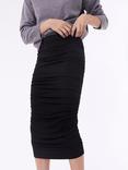 Baukjen Bea Draped Midi Bodycon Skirt, Black