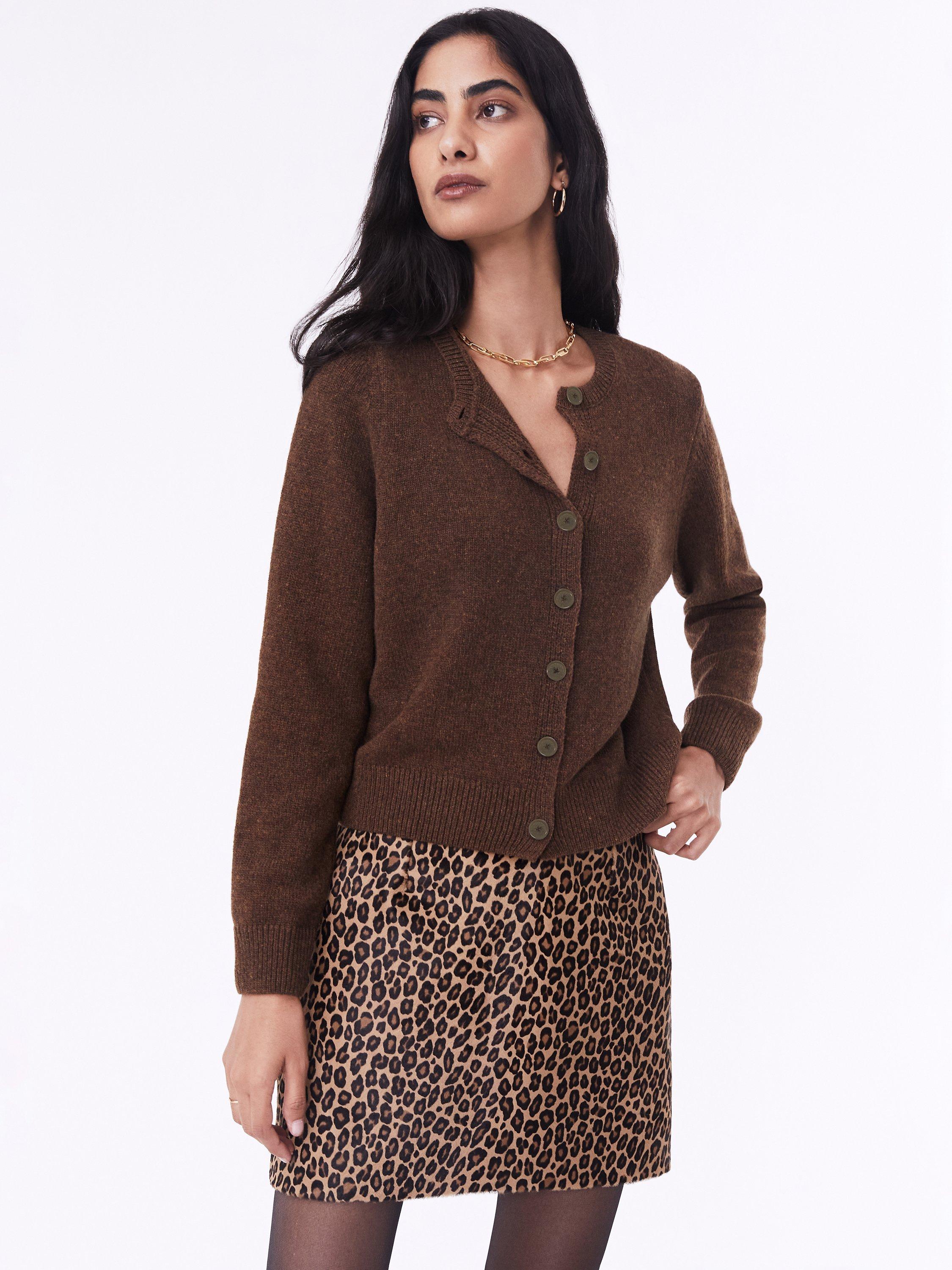 Baukjen Marie Wool Blend Cardigan, Brown