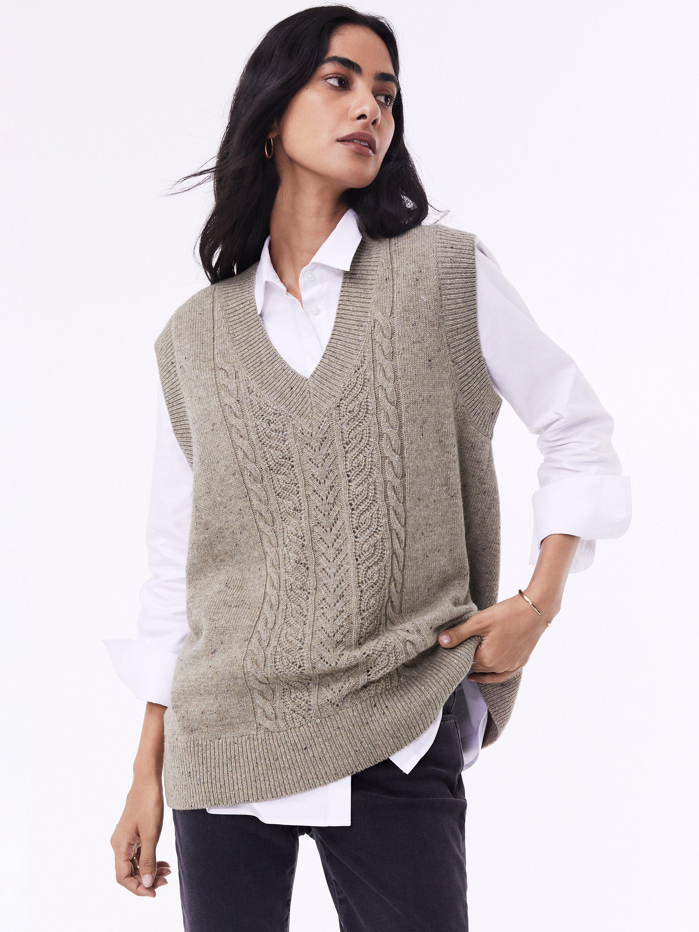 Product image 1 of 6, which shows Baukjen Ellen Knitted Vest, Neutral, XS
