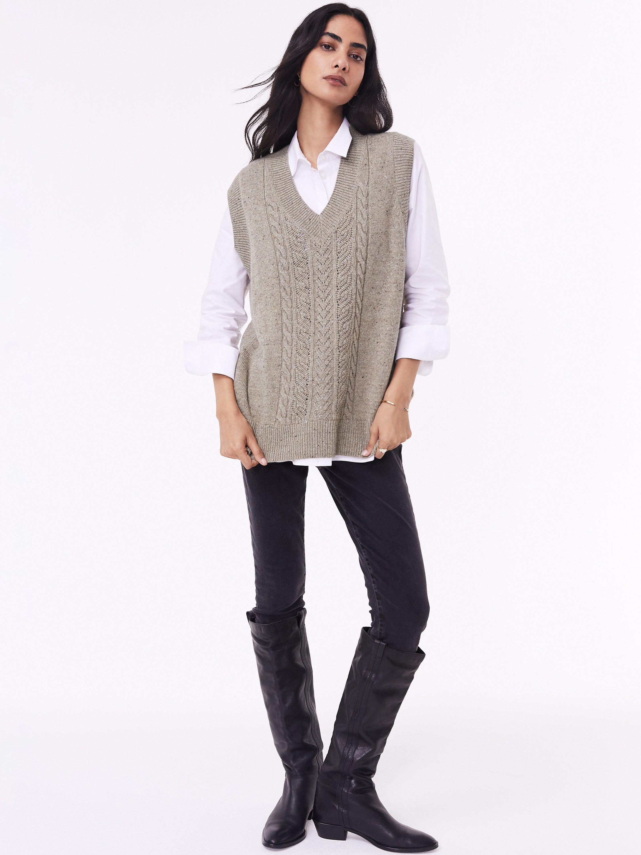 Product image 2 of 6, which shows Baukjen Ellen Knitted Vest, Neutral, XS