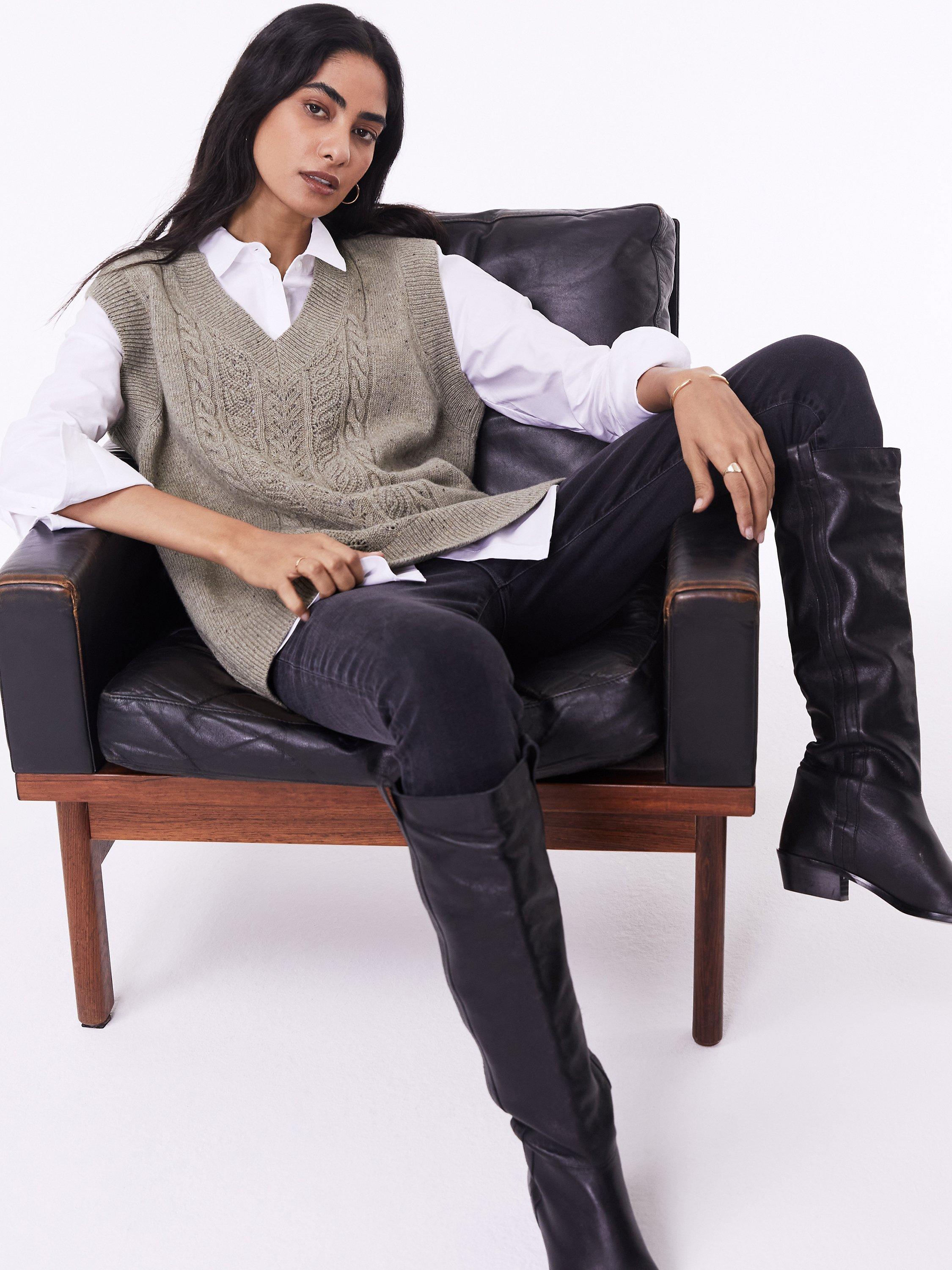 Product image 3 of 6, which shows Baukjen Ellen Knitted Vest, Neutral, XS