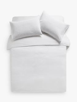 John Lewis Cotton Seersucker Duvet Cover Set, White