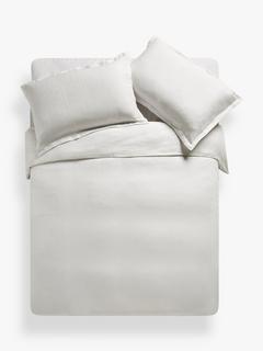 John Lewis Hansley Jacquard TENCEL™ Single Duvet Cover, White