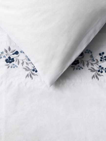 John Lewis Highbury Pure Cotton Embroidered Percale Bedding, 200 Thread Count, White - view 2, White