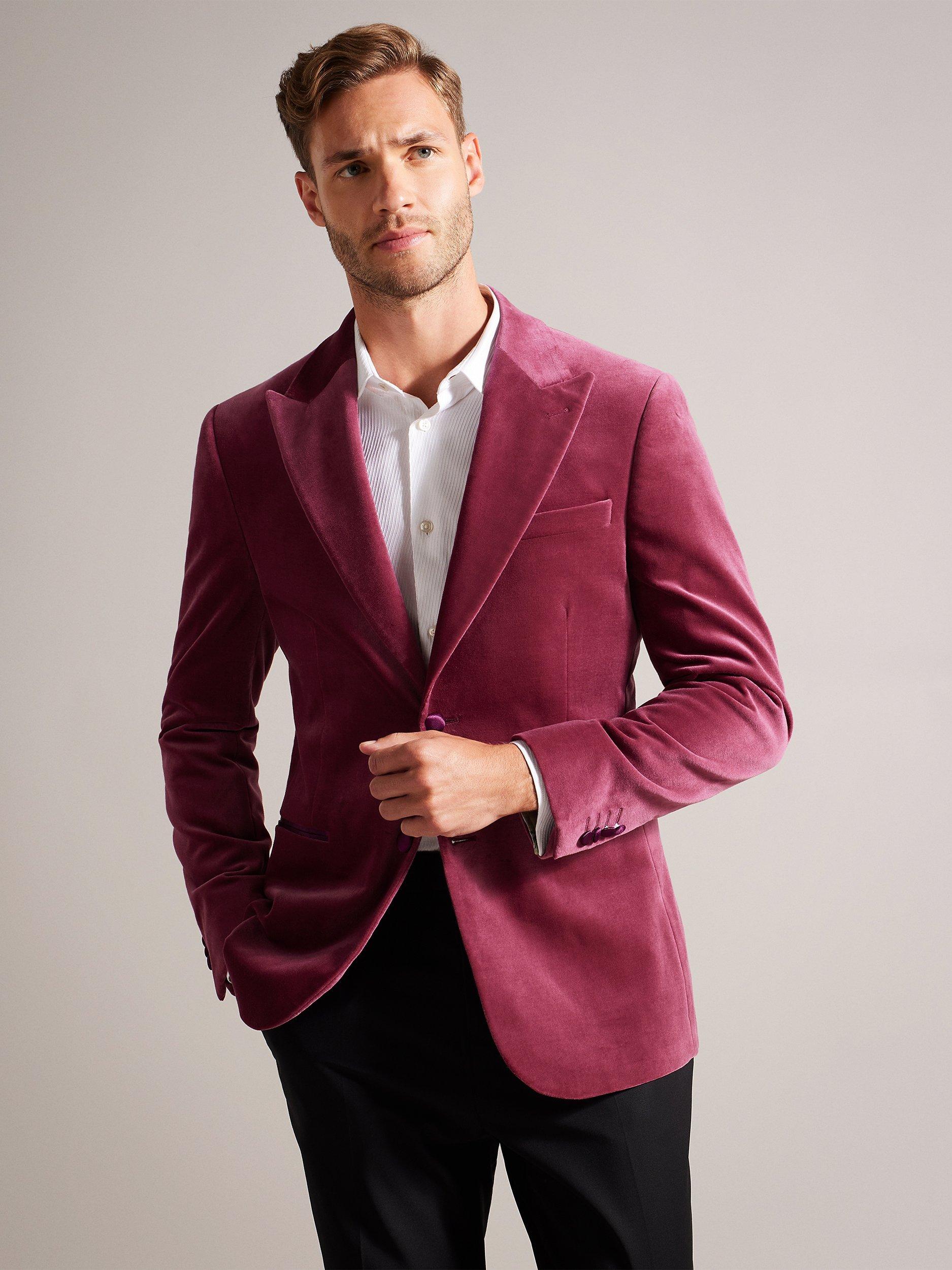 Ted Baker Edwardj Cotton Velvet Blazer, Pink
