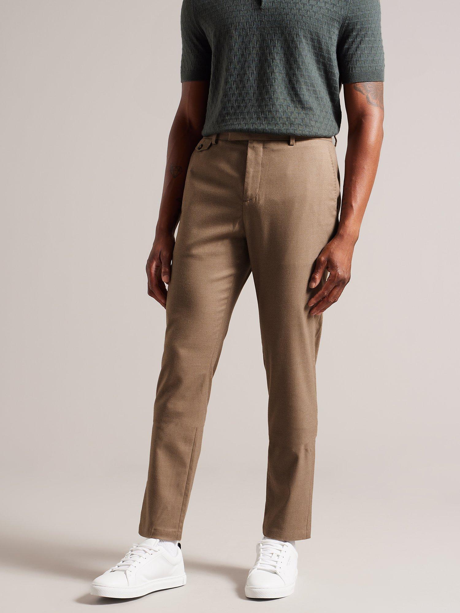 Ted Baker Irvine Slim Fit Flannel Trousers, Natural Taupe