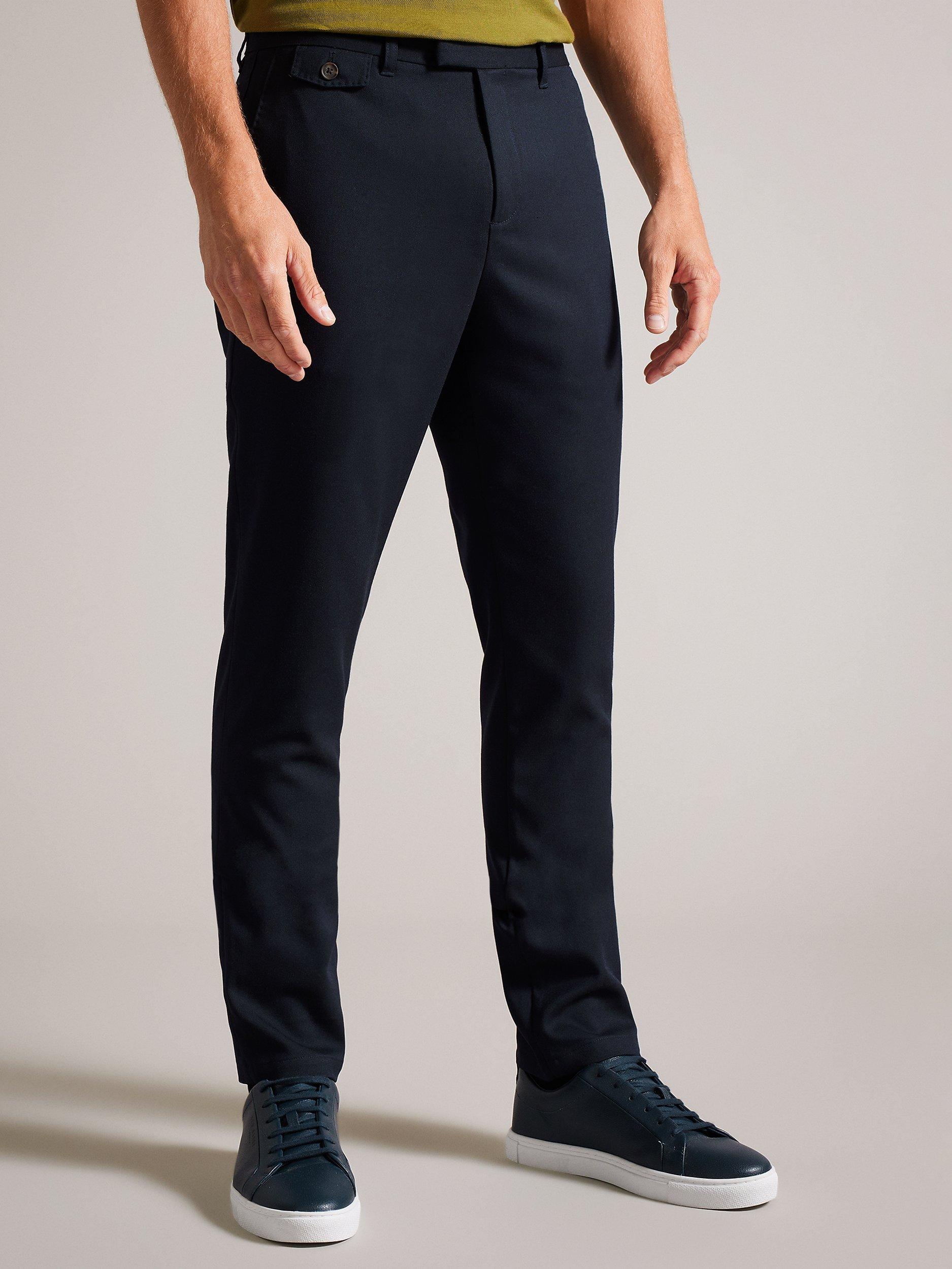 Ted Baker Irvine Slim Fit Flannel Trousers, Navy