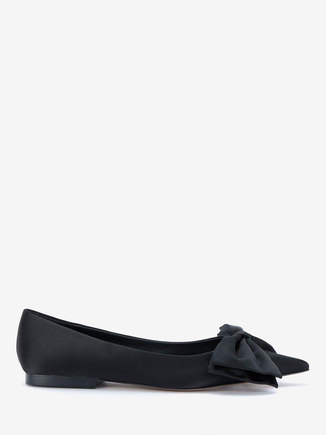 Mint Velvet Bow Flat Pumps, Black