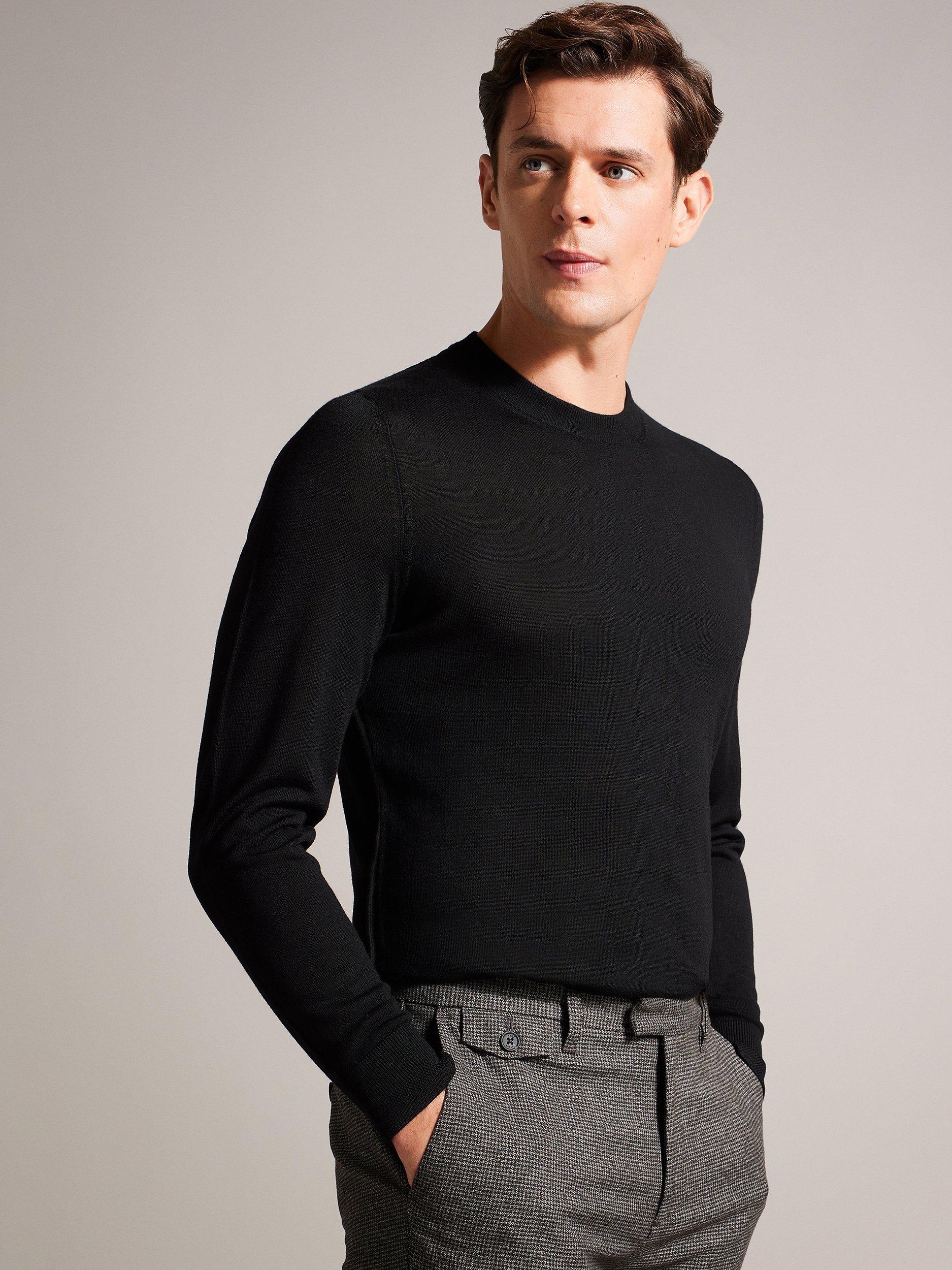 Ted Baker Carnby Long Sleeve Core Crew Neck Jumper, Black