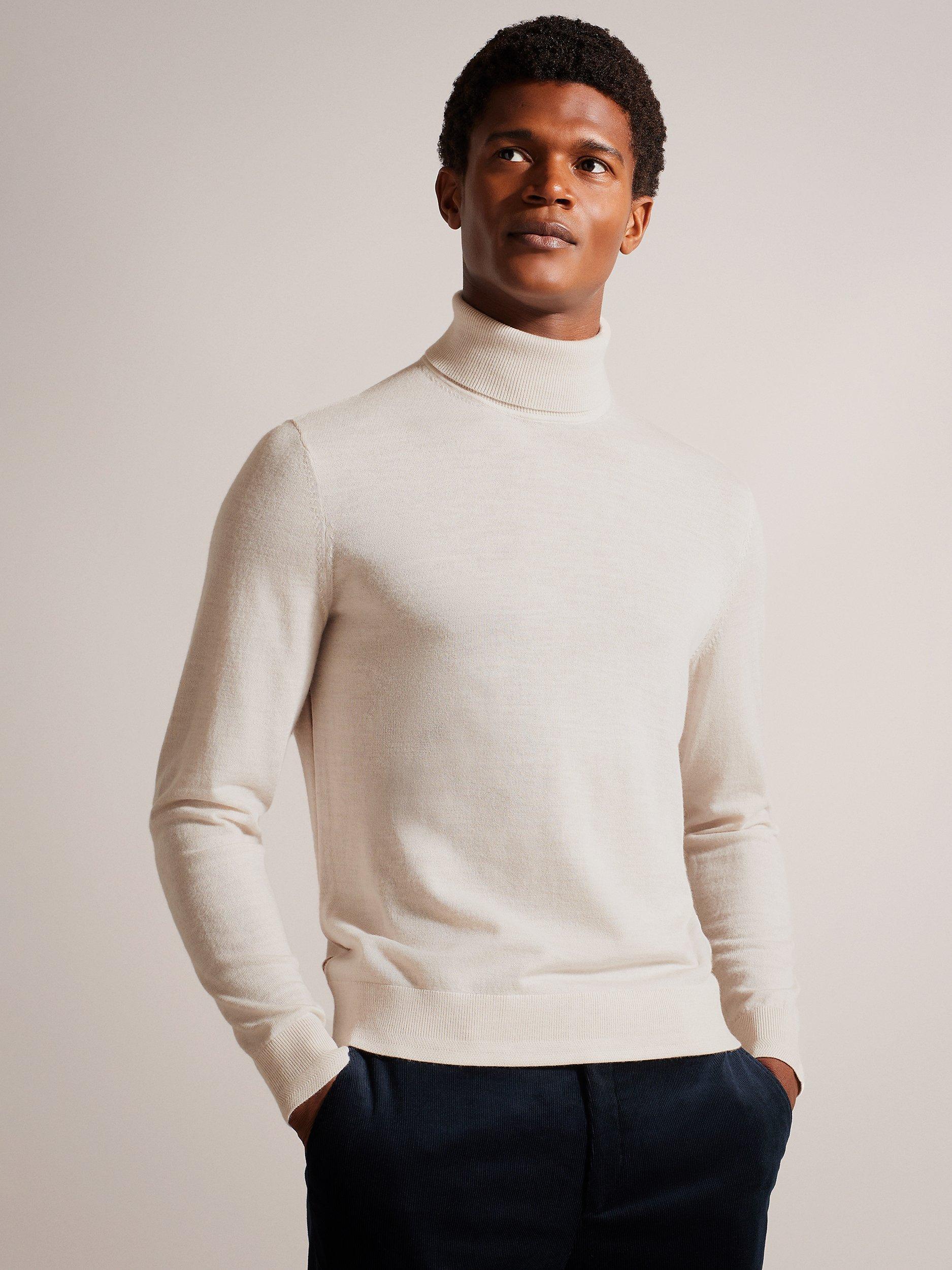 Ted Baker Rainger Merino Roll Neck Jumper, White