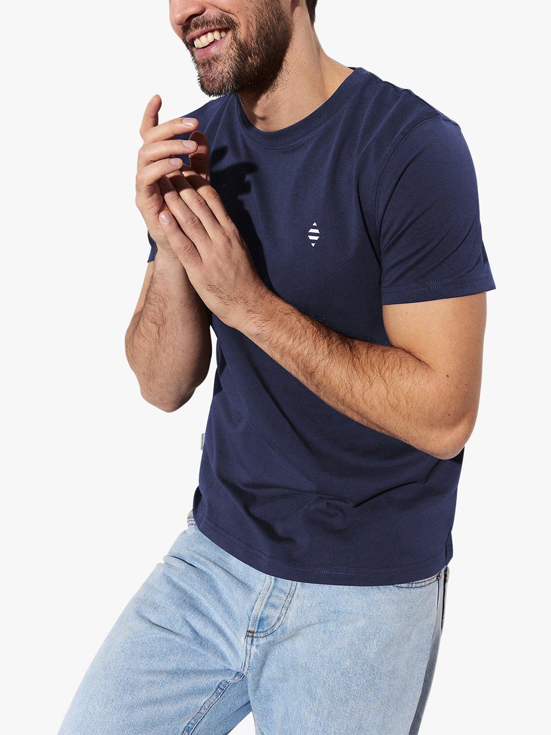 Product image 1 of 6, which shows Panos Emporio Element Organic Cotton T-Shirt, Navy, S