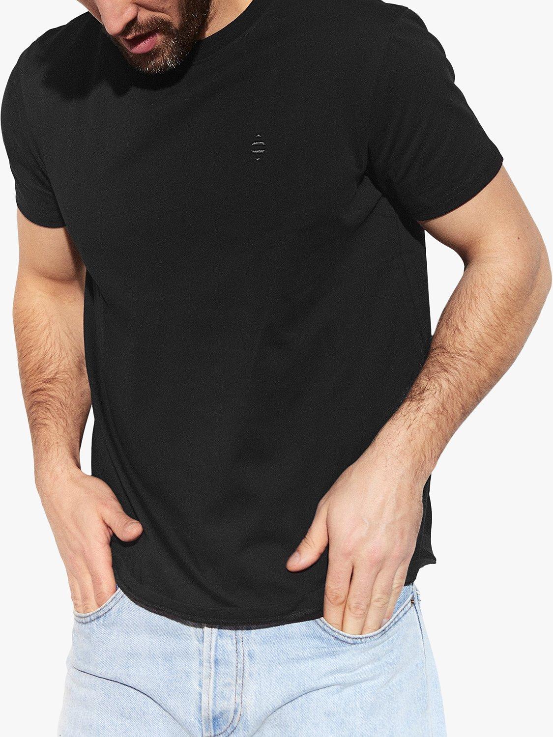 Product image 1 of 5, which shows Panos Emporio Element Organic Cotton T-Shirt, Black, S