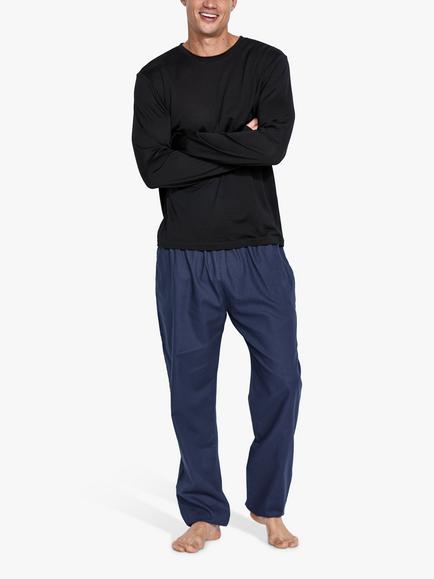 Panos Emporio Merino Wool Blend Biodegradable Long Sleeve Top, Black, Black