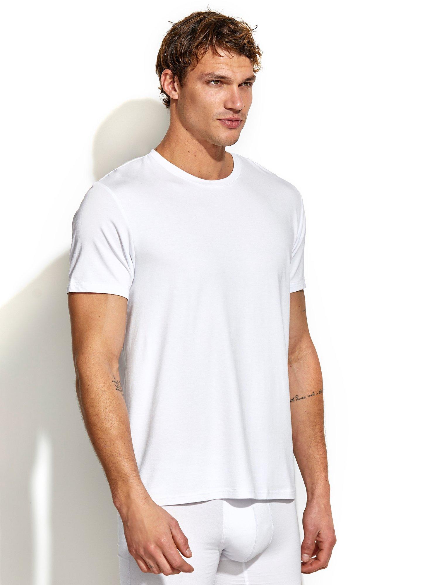 Product image 3 of 7, which shows Panos Emporio Eco Base Bamboo and Organic Cotton Blend T-Shirt, White, S