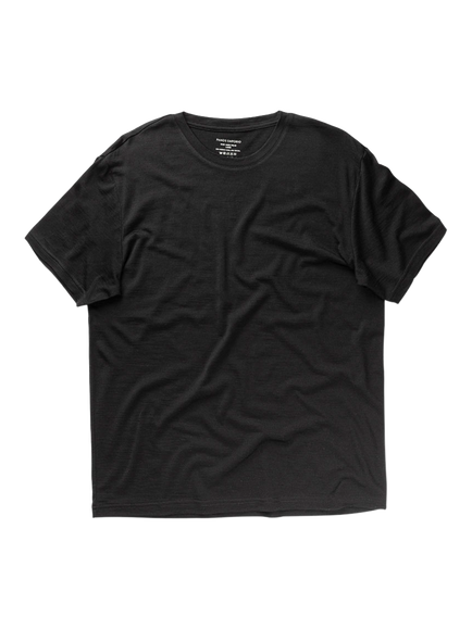 Panos Emporio Merino Wool Blend Biodegradable T-Shirt, Black