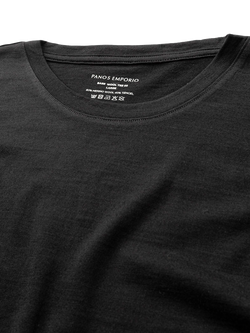 Panos Emporio Merino Wool Blend Biodegradable T-Shirt - view 2, Black