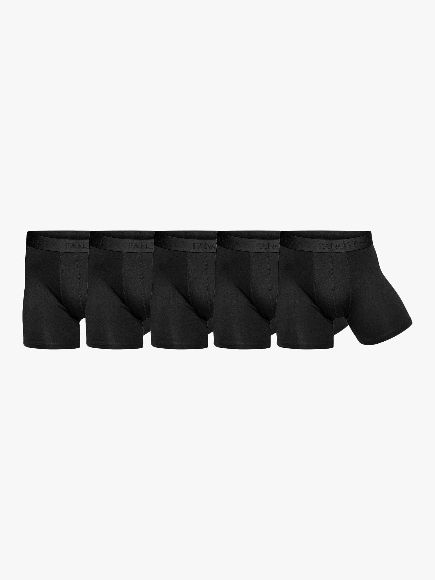 Product image 4 of 6, which shows Panos Emporio Eco Bamboo and Organic Cotton Blend Trunks, Pack of 5, Black, S