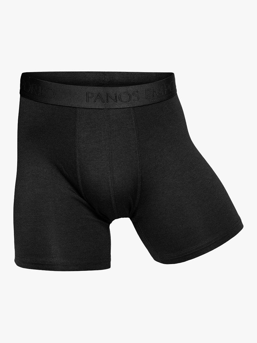 Product image 5 of 6, which shows Panos Emporio Eco Bamboo and Organic Cotton Blend Trunks, Pack of 5, Black, S