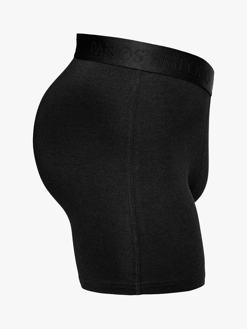 Product image 6 of 6, which shows Panos Emporio Eco Bamboo and Organic Cotton Blend Trunks, Pack of 5, Black, S