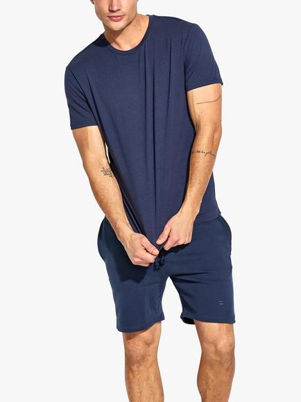 Panos Emporio Eco Base Bamboo and Organic Cotton Blend T-Shirt, Navy