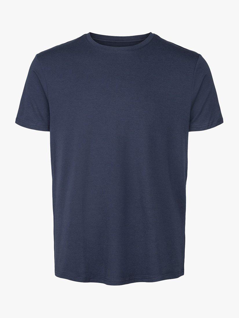 Product image 2 of 8, which shows Panos Emporio Eco Base Bamboo and Organic Cotton Blend T-Shirt, Navy, S
