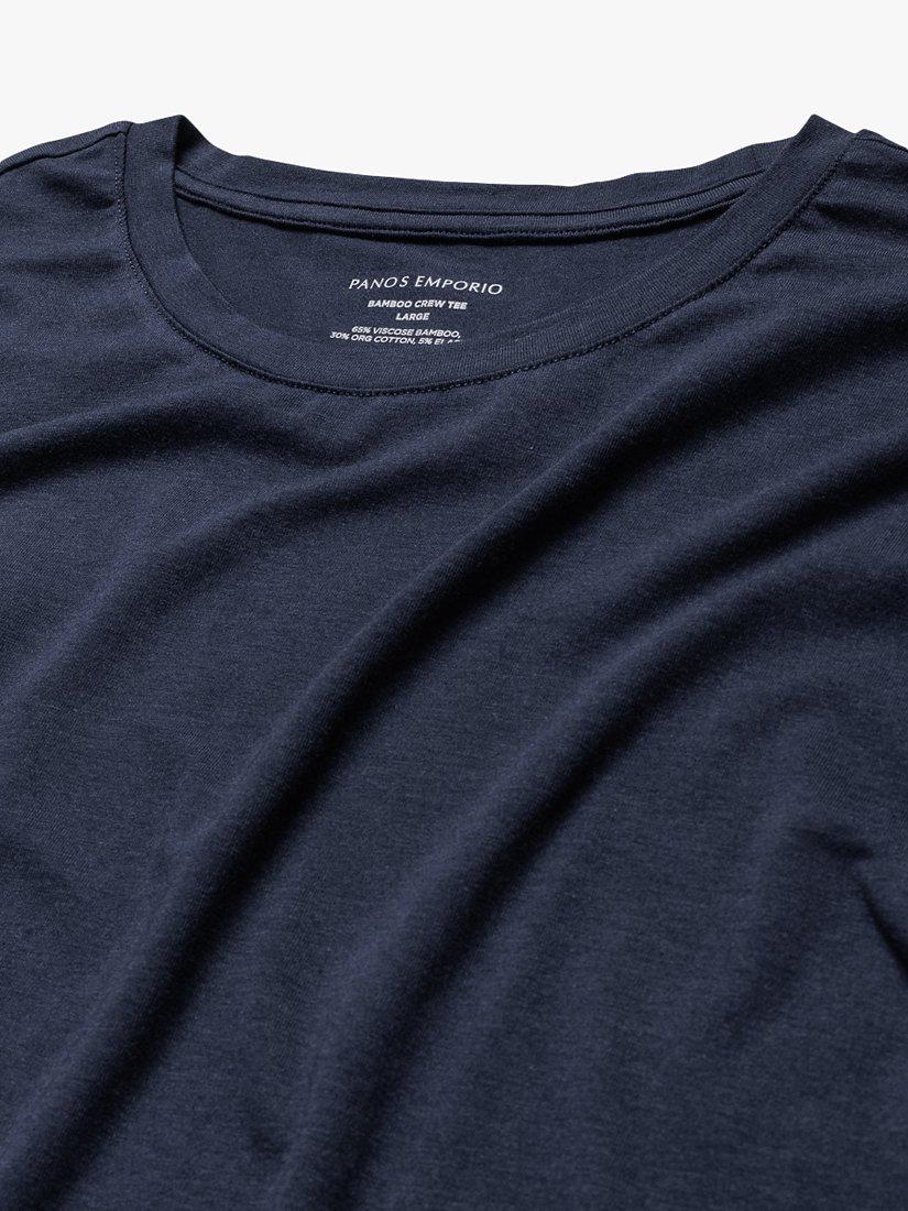 Product image 4 of 8, which shows Panos Emporio Eco Base Bamboo and Organic Cotton Blend T-Shirt, Navy, S