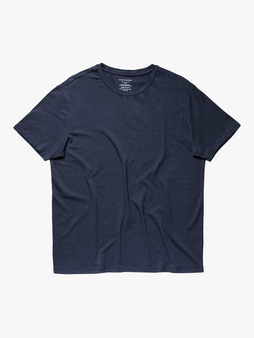 Product image 5 of 8, which shows Panos Emporio Eco Base Bamboo and Organic Cotton Blend T-Shirt, Navy, S