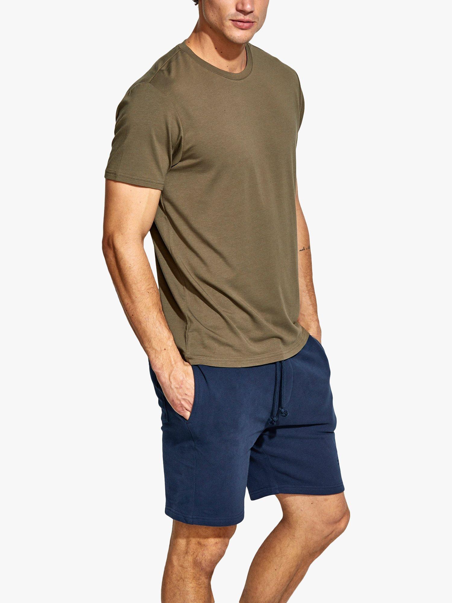 Product image 1 of 6, which shows Panos Emporio Eco Base Bamboo and Organic Cotton Blend T-Shirt, Olive, S