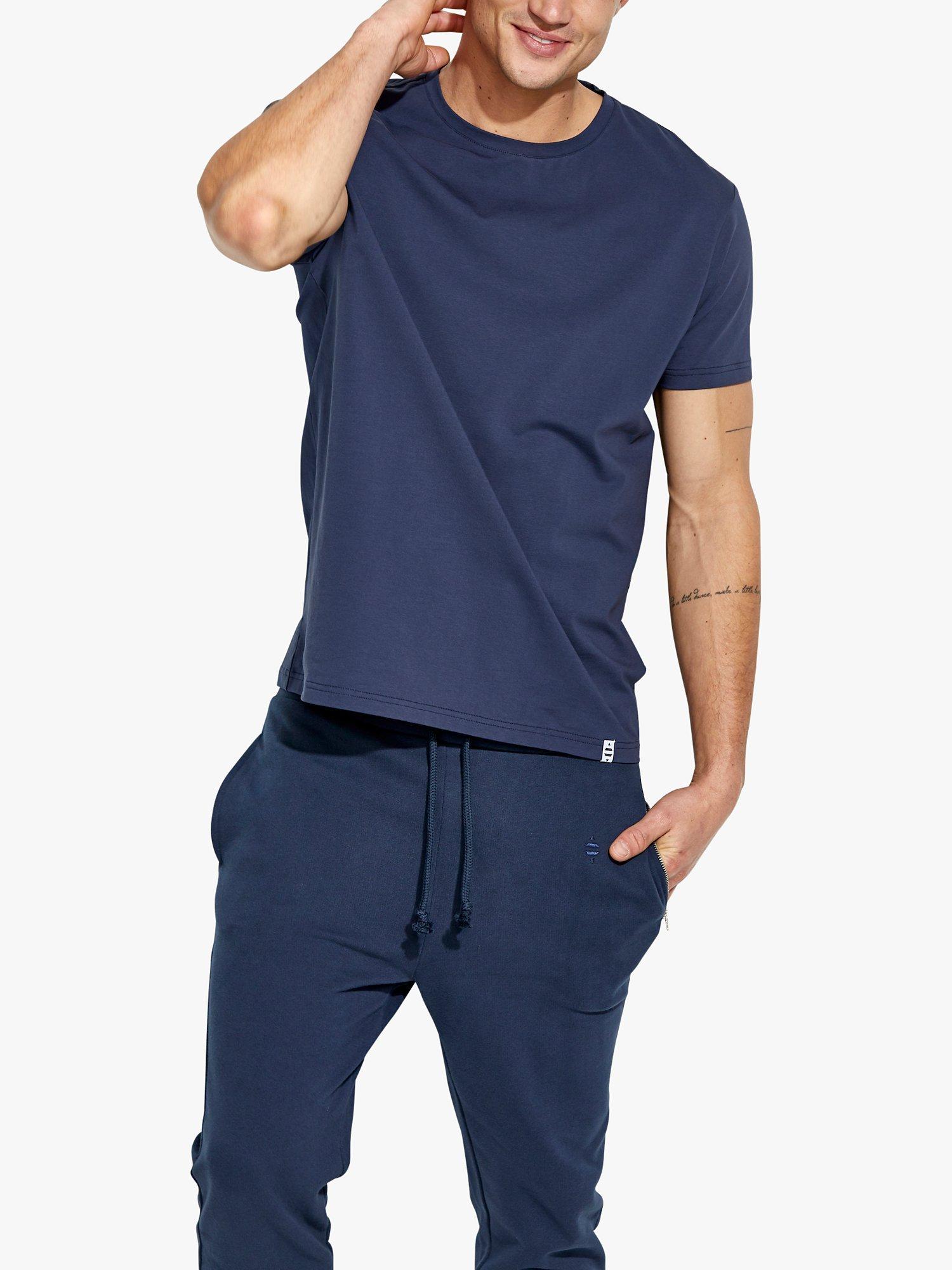 Product image 1 of 8, which shows Panos Emporio Organic Cotton Blend T-Shirt, Navy, S